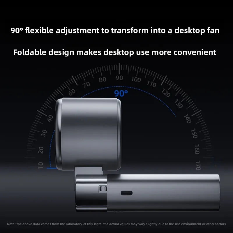 Portable Mini Fan Digital Display Rechargeable 100-speed Foldable Handheld Turbo Ice Compress Cooling Fan for Travel Outdoor Office Home