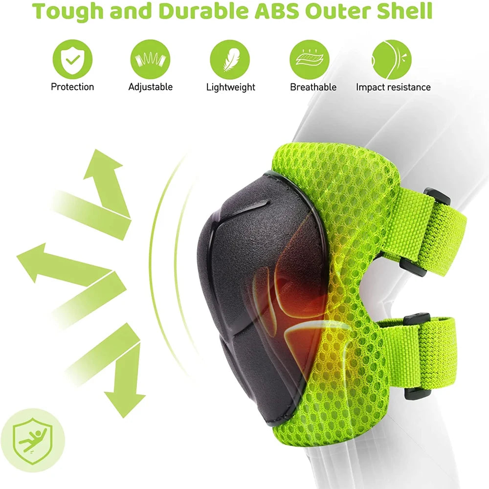 Kids 6 Piece Protective Gear Set-Knee, Elbow, & Wrist Pads