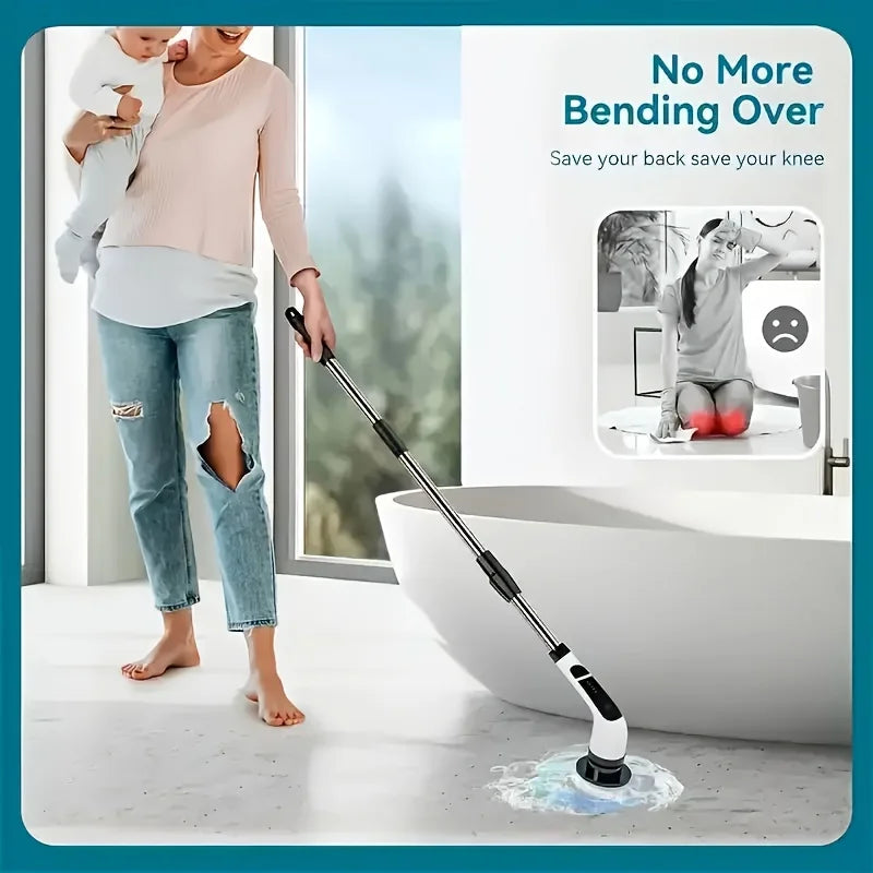 Electric Spin Scrubber 9-in-1 Cordless Rechargeable with 9 Brush Heads, Multipurpose Cleaner