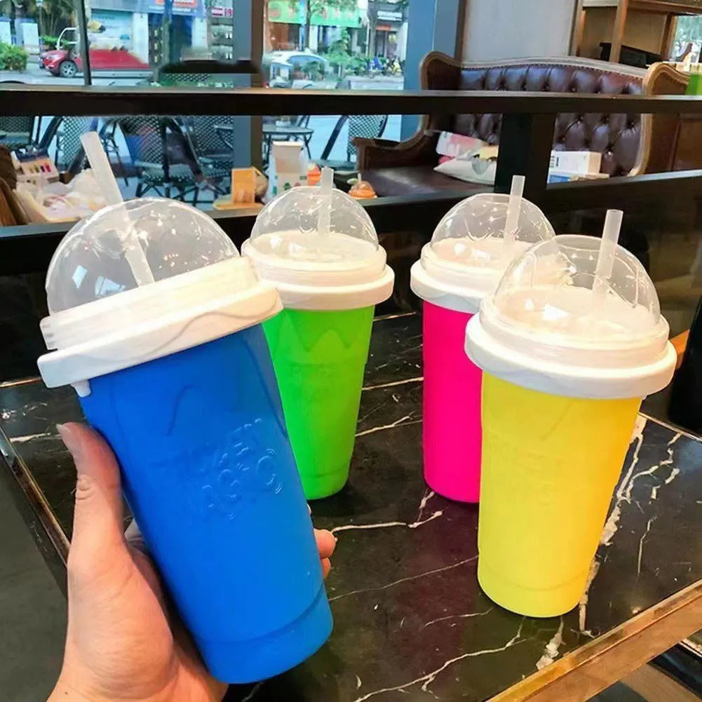 ML Quick-Frozen Slushy Maker Cup with Lid Slushy Cup For Homemade Smoothies Juice Ice Cream Summer Squeeze Cup Kitchen Tool