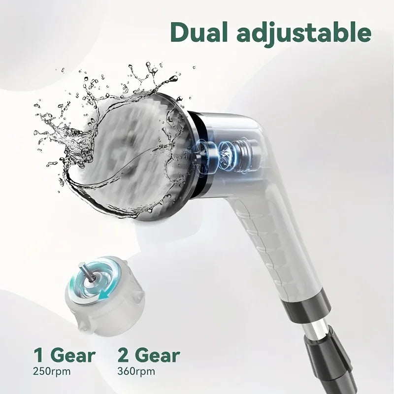 Electric Spin Scrubber 9-in-1 Cordless Rechargeable with 9 Brush Heads, Multipurpose Cleaner