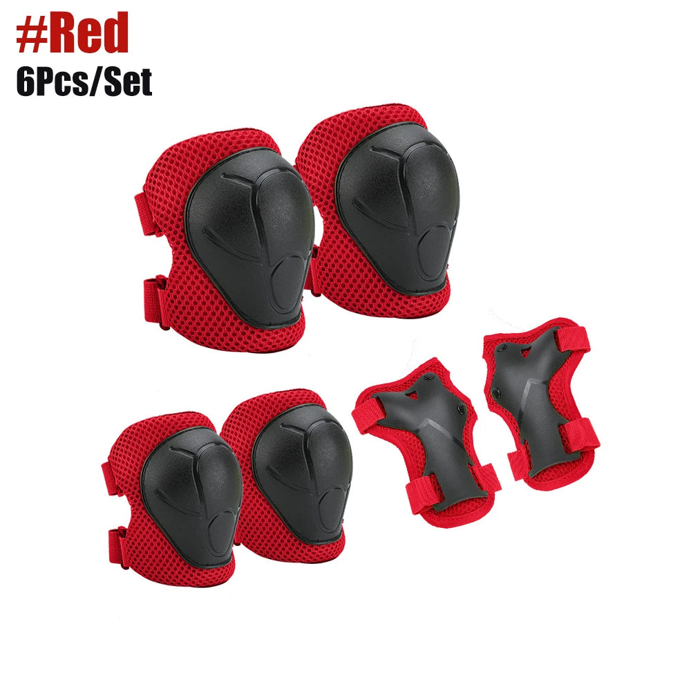 Kids 6 Piece Protective Gear Set-Knee, Elbow, & Wrist Pads