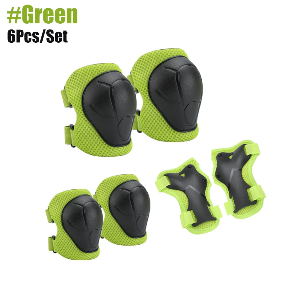 Kids 6 Piece Protective Gear Set-Knee, Elbow, & Wrist Pads
