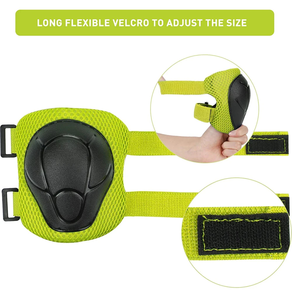 Kids 6 Piece Protective Gear Set-Knee, Elbow, & Wrist Pads