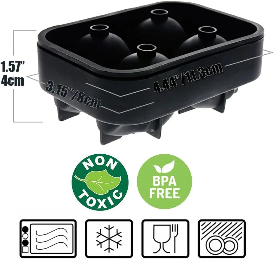 3D Skull Silicone Jello Ice Mold Flexible Cube Maker Tray For Halloween And Christmas Party. Best For Whiskey And Cocktails