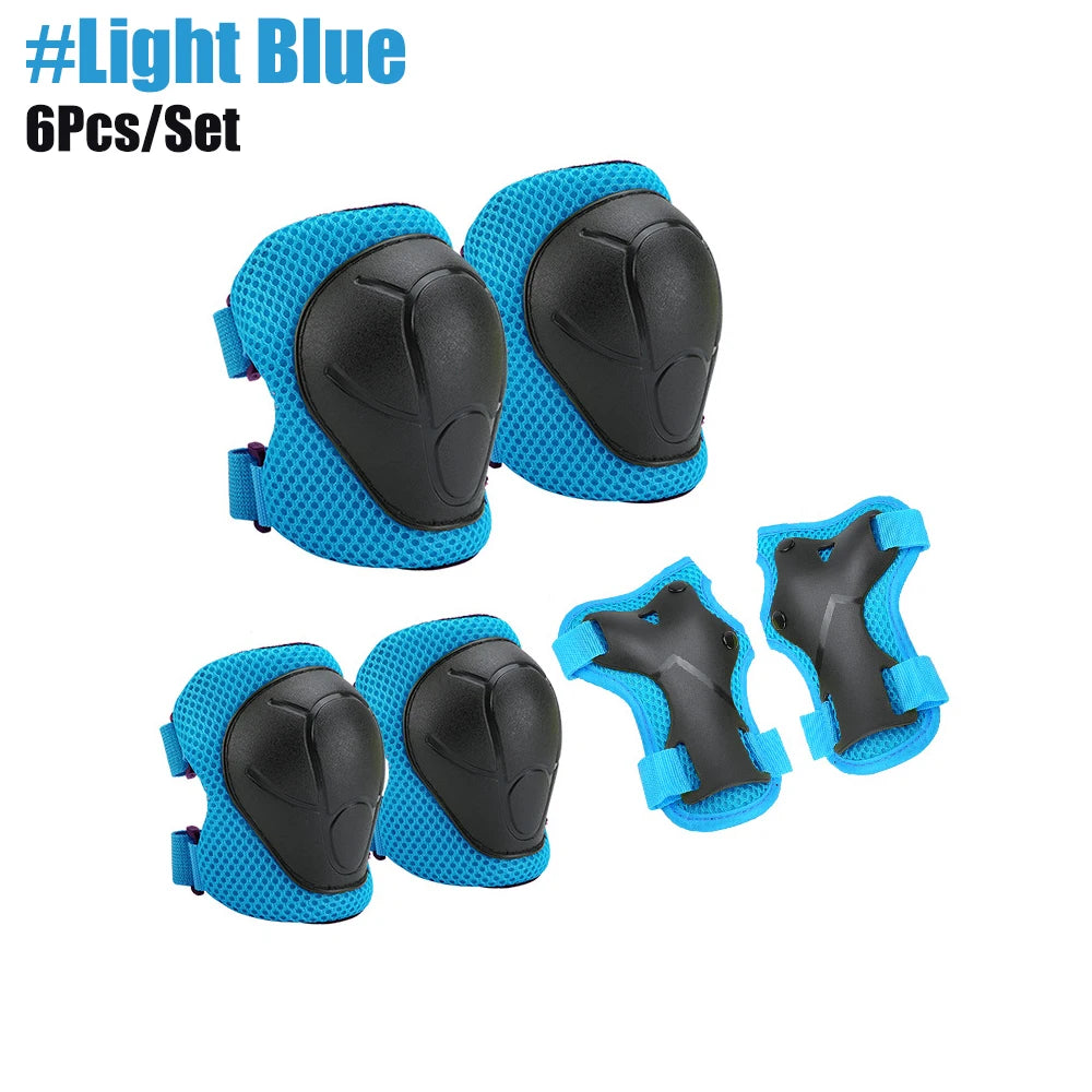 Kids 6 Piece Protective Gear Set-Knee, Elbow, & Wrist Pads