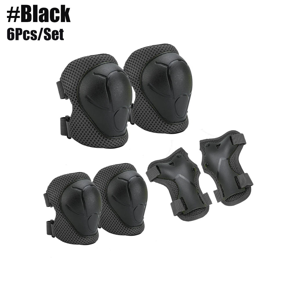 Kids 6 Piece Protective Gear Set-Knee, Elbow, & Wrist Pads