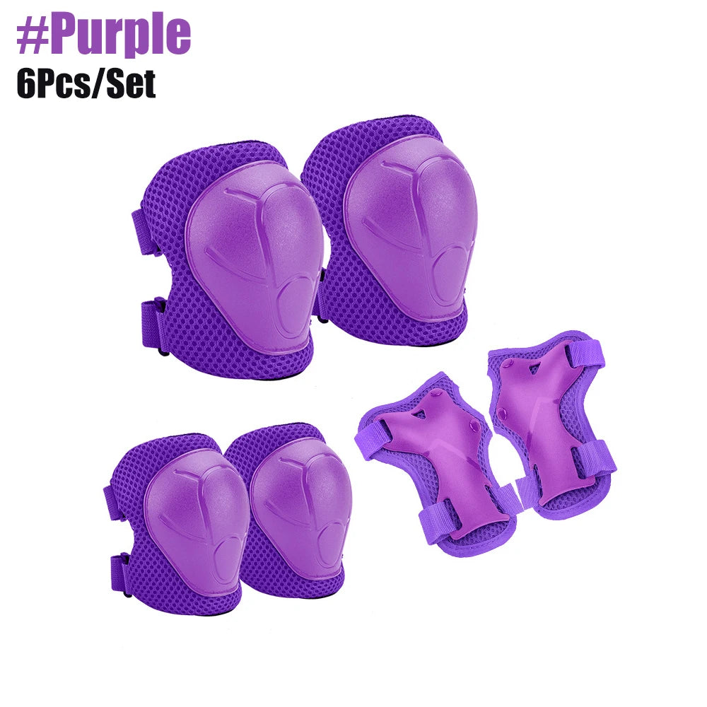 Kids 6 Piece Protective Gear Set-Knee, Elbow, & Wrist Pads