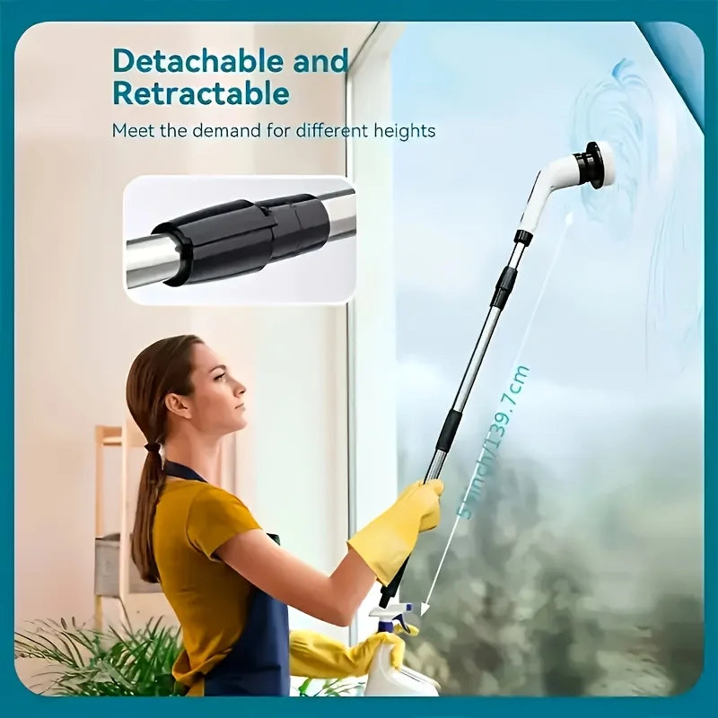Electric Spin Scrubber 9-in-1 Cordless Rechargeable with 9 Brush Heads, Multipurpose Cleaner