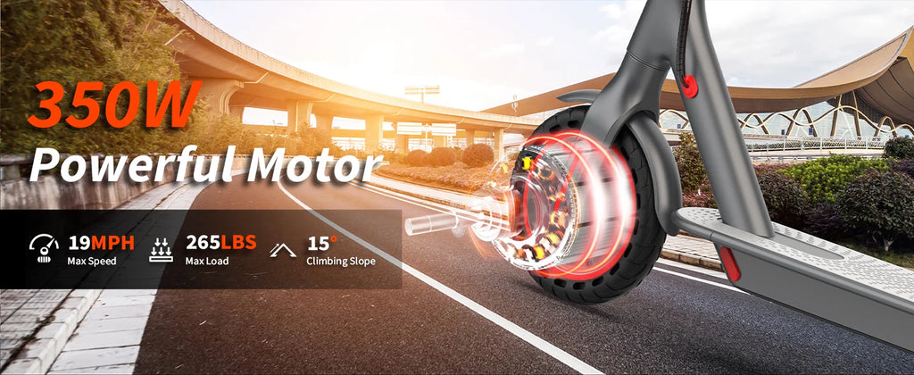 8.5inch Solid Tire Electric Scooter 10.5Ah 19mph Max Speed Smart APP Control 21miles Max Range Foldable E-Scooter for Adult