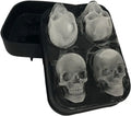 3D Skull Silicone Jello Ice Mold Flexible Cube Maker Tray For Halloween And Christmas Party. Best For Whiskey And Cocktails
