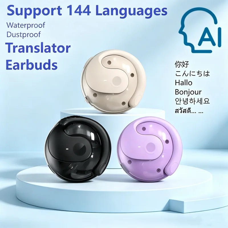 Translation Earbuds Real Time 144 Languages Bluetooth Earbuds