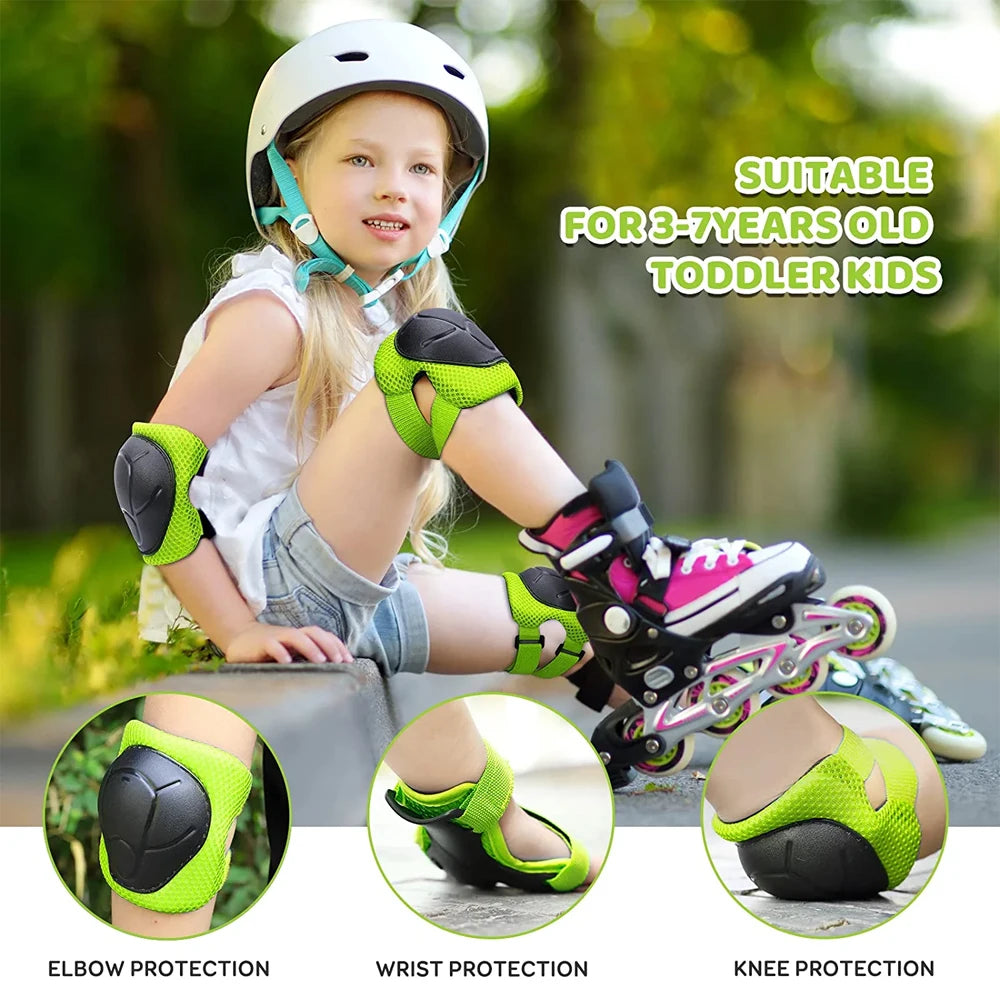 Kids 6 Piece Protective Gear Set-Knee, Elbow, & Wrist Pads